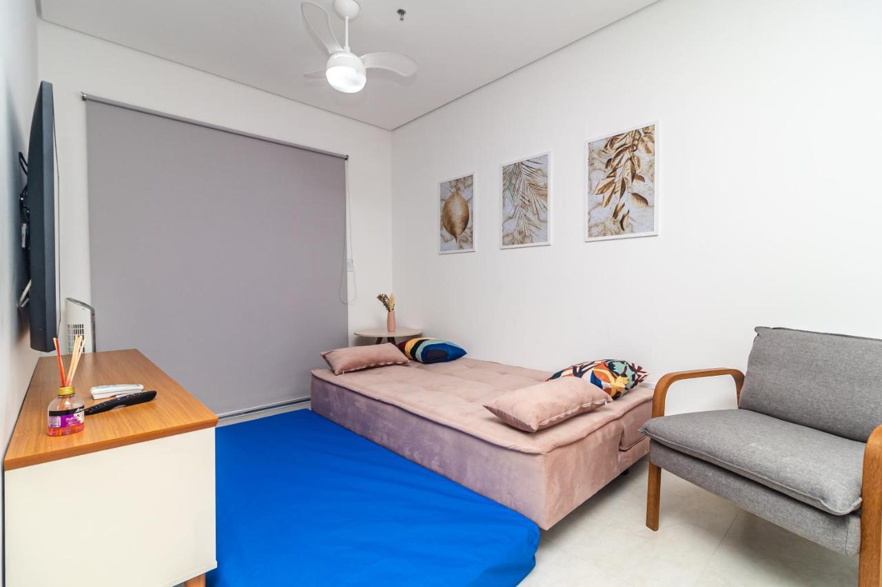 Apto Otima Localizacao A 100M Da Praia, Piscina, Ar Condicionado, Garagem E Portaria 24H Praia Grande  Luaran gambar