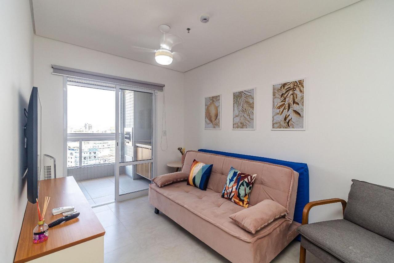 Apto Otima Localizacao A 100M Da Praia, Piscina, Ar Condicionado, Garagem E Portaria 24H Praia Grande  Luaran gambar